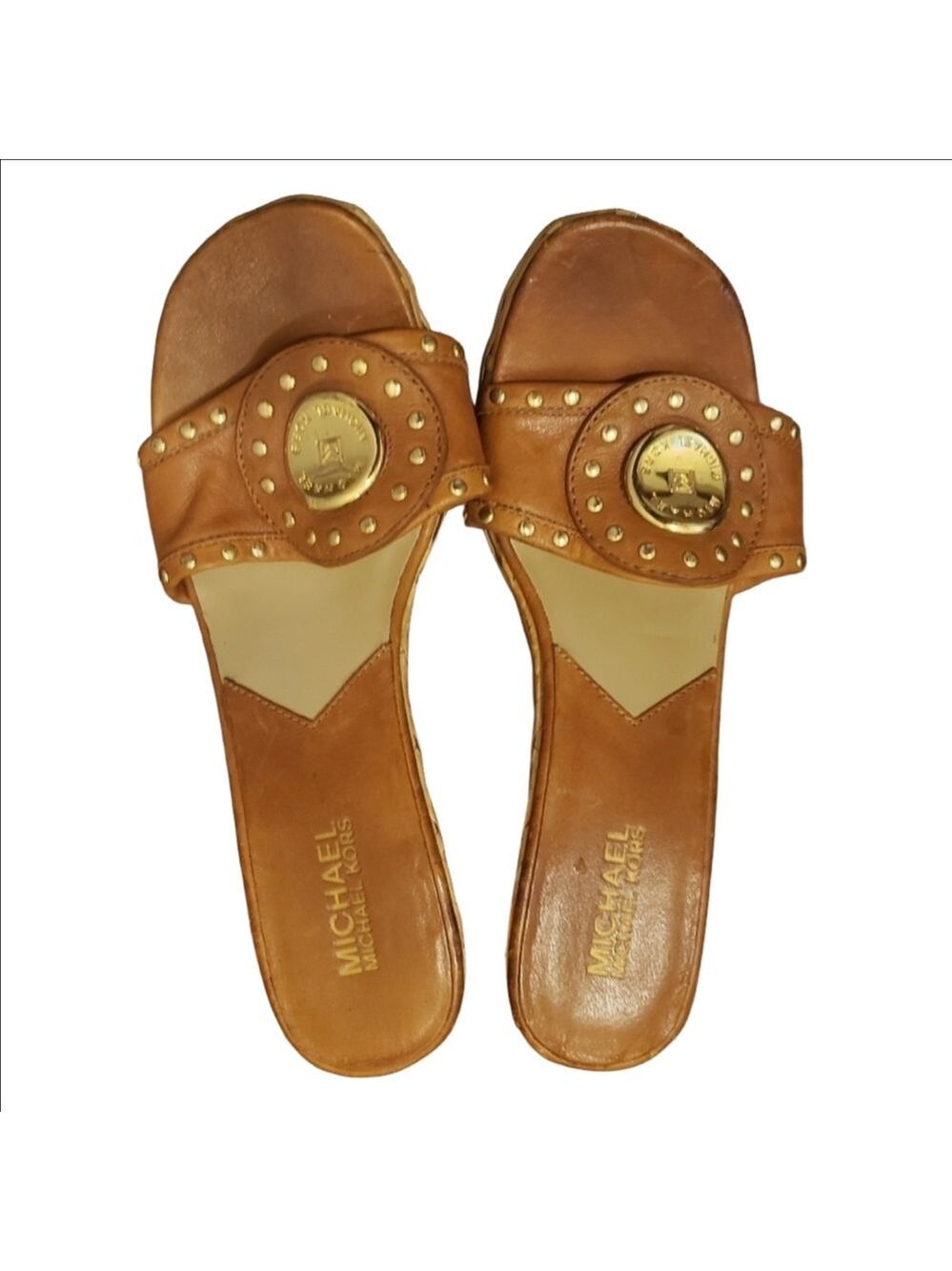 Vintage Michael Michael Kors Gold Logo Wedge